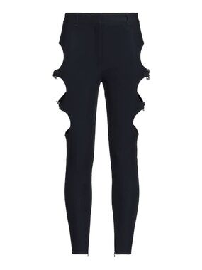 Burberry Black Skinny Pants with Side Cutouts and Zips